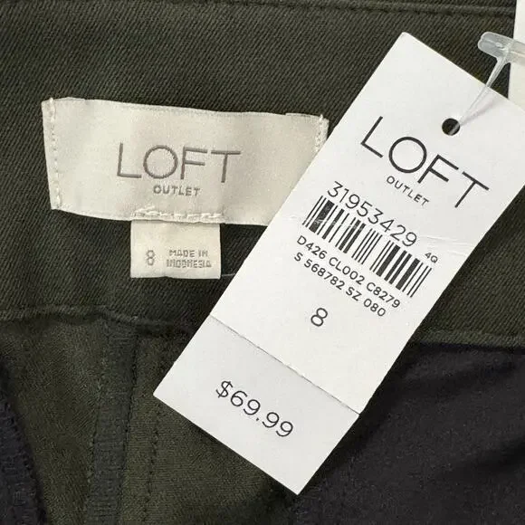 NWT LOFT Curvy Skinny Ankle Trousers Size 8 Forest Green Mid Rise - Picture 11 of 14